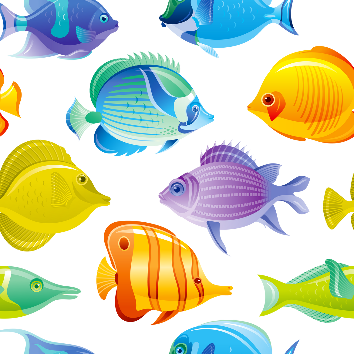 Tropical aquarium fish pattern