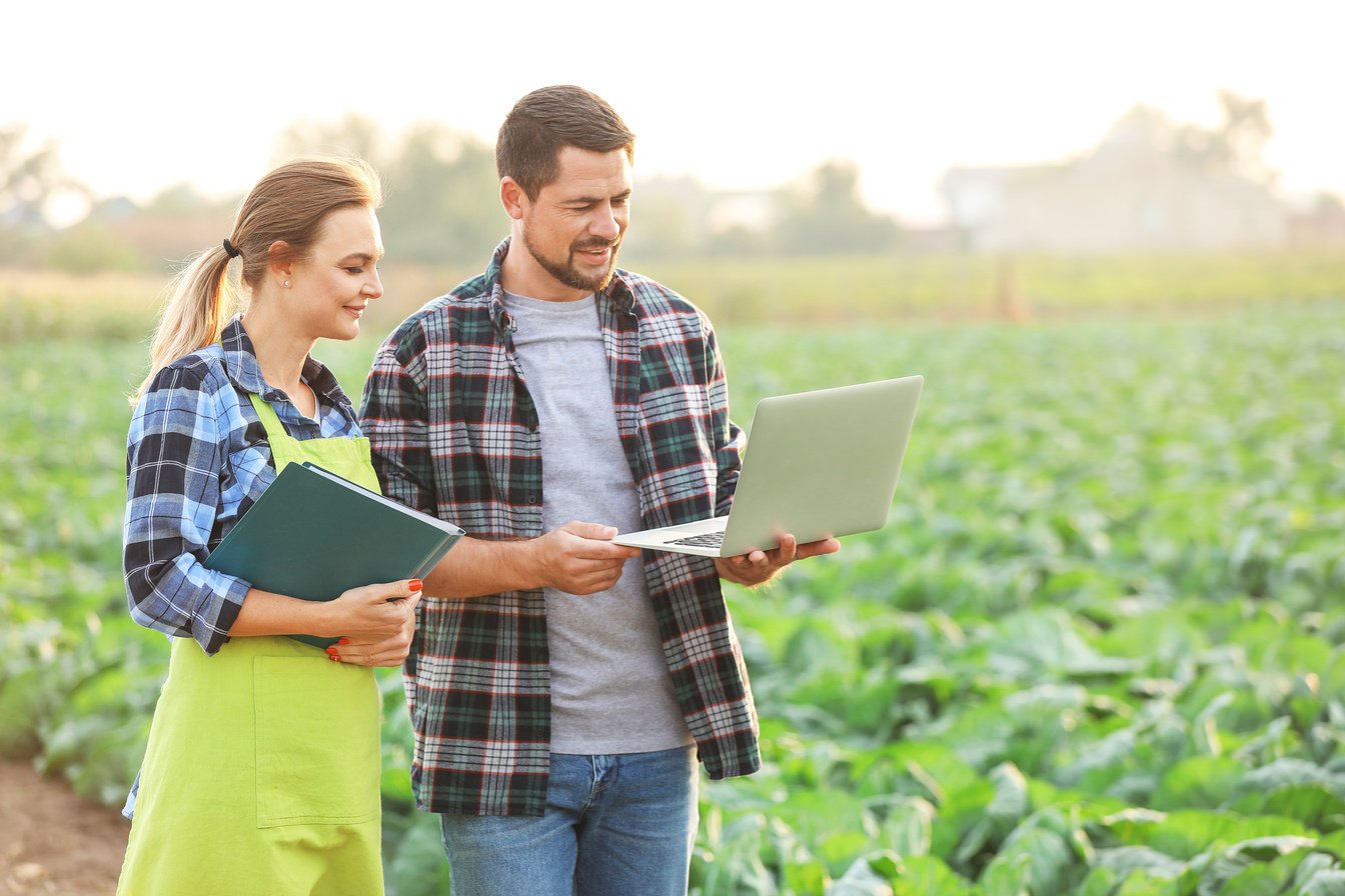 Agricultural Engineers Working in Field